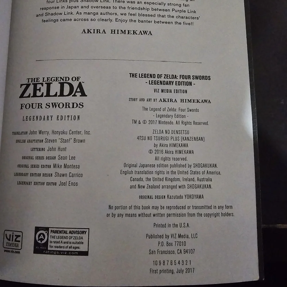 The Legend of Zelda: Four Swords (Legendary Edition). Printed in the USA